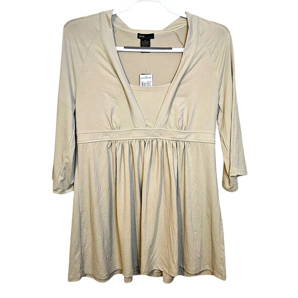 Grace Elements Size Medium Light Sage Pastel Green Blouse Boho NEW NWT Stretchy - Picture 1 of 9